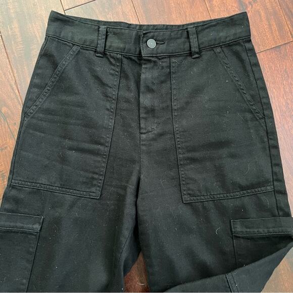 Banana Republic Black black barrel cut pant Tapered Leg Utility Pants Size 0 - Picture 7 of 13